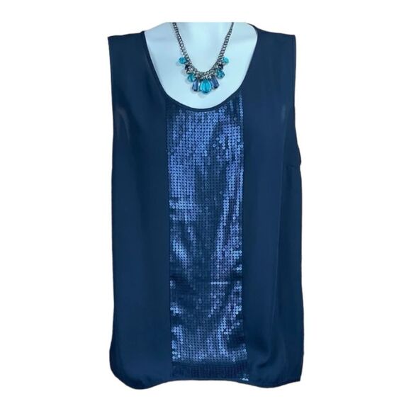 Adrianna Papell Sleeveless Sequined Tunic - Picture 1 of 8